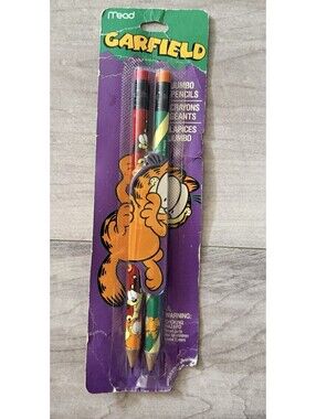 Vintage Garfield Jumbo Pencils Mead Made in USA PAWS See Photos Read Please
